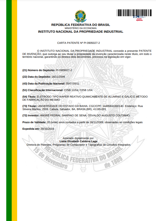 Certificado de Patente 1