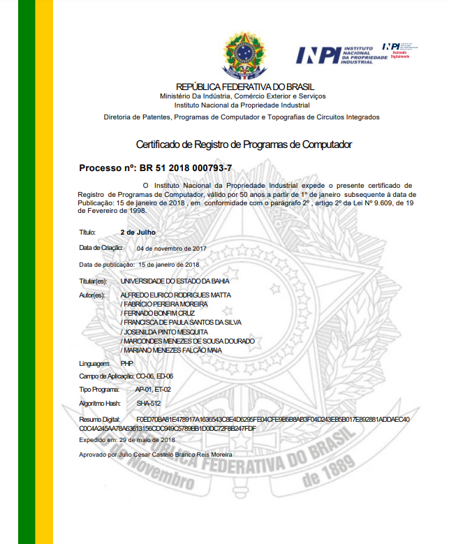 Certificado de Programa de Computador 3e