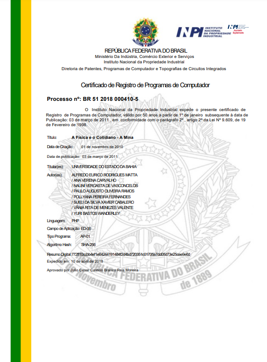 Certificado de Programa de Computador 3e